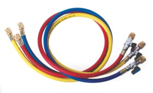 Javac Charging Hoses 72" w/ Ball Valves 1/4" x 1/4" SAE R134a/R404a/R407c