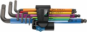 Wera 950/9 Hex-Plus Multicolour HF 1 L-Key Set, Metric, with Holding Function, 9 pieces