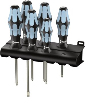 Wera 3334/3350/3355/6 Screwdriver set - Stainless and Rack 6 pieces