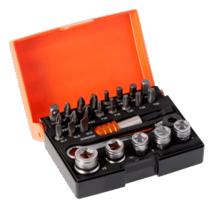 Bahco 1/4" Standard Bit and Socket Set for Slotted/Phillips/Pozidriv/TORX®/Hex Head Screw - 26 Pcs